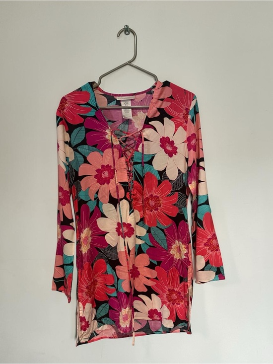 La Blanca Other - La Blanca "In Full Bloom" floral-print tunic swim cover-up XS NWT